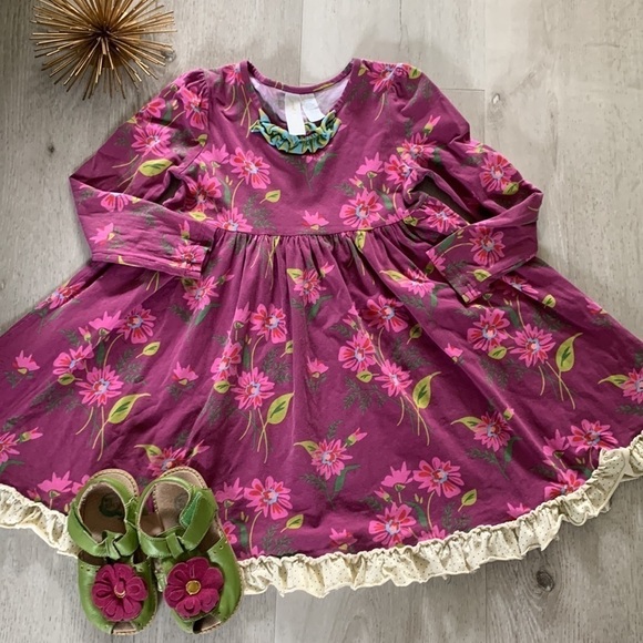 Matilda Jane paint by‎ numbers blossoms size 6 purple floral stretchy - Picture 7 of 8